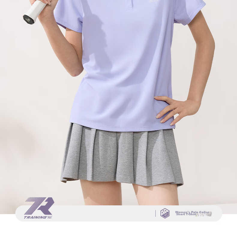 361° Women's Spring Summer Sports Polo Shirt Quick-Dry Fitness Casual Running Short Sleeve Top 662624111H-2 2