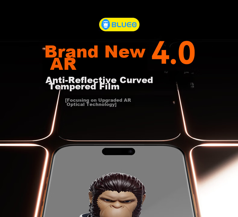 Mr. Blue Ape [New Upgrade | Xuanjia Polarized AR Anti-Glare Eye Protection] Tempered Glass Screen Protector for iPhone 17 Pro Space Capsule Quick Apply Film 3