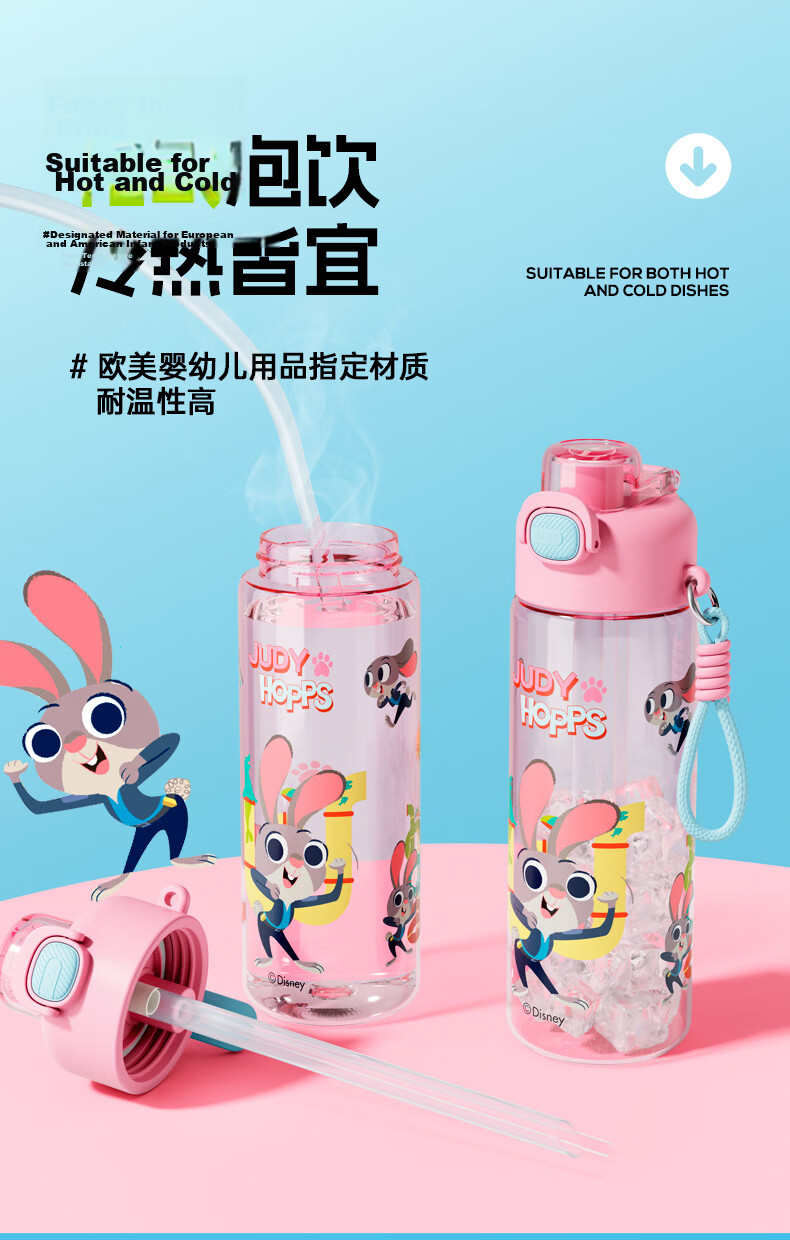 Sarens Disney Kids Spray Water Bottle for Ages 6-12, Middle School Student Summer Spray Straw Cup for Boys and Girls 9
