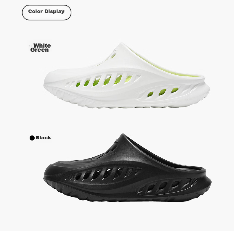 XTEP Men's Outdoor Sports Slippers Thick Sole Beach Sandals A101 White Green Size 44-45 15