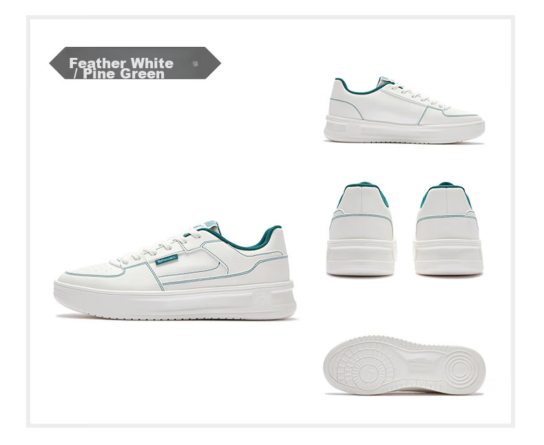 361° Men's Casual Shoes Qinghe 2 New Stylish Versatile Thick-Soled Comfortable White Sneakers 672636618-1 44