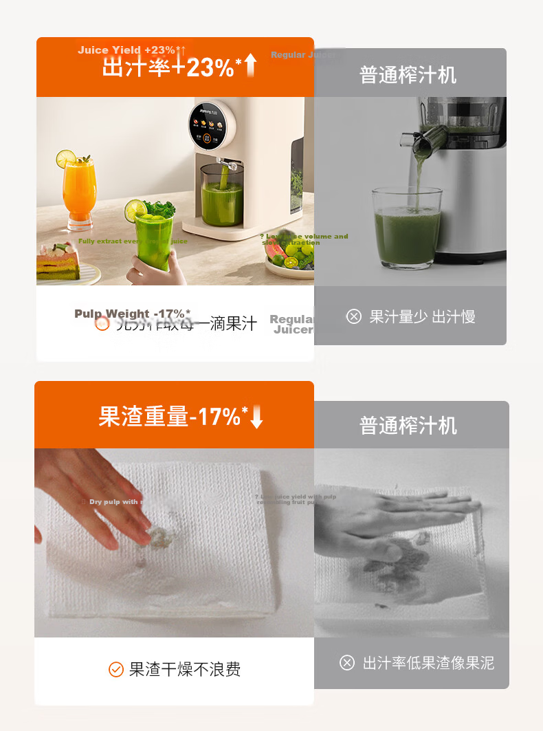 Joyoung New Intelligent Control Three-Stage Juicer Fully Automatic Pulp Separation 120mm Wide Mouth No Filter Easy Clean Vegetable Juice Ice Cream Juicer Z12-LZ666 9