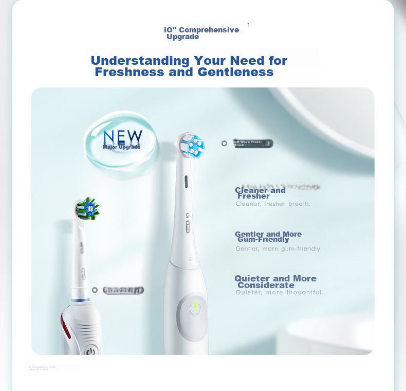 Oral-B [Double Pack Better Value] German Imported Electric Toothbrush iO2 Gentle Wave Dual Clean Brush Green + Pink Double Pack Brush Heads *8 Self-operated Couple Gift Birthday Present 3