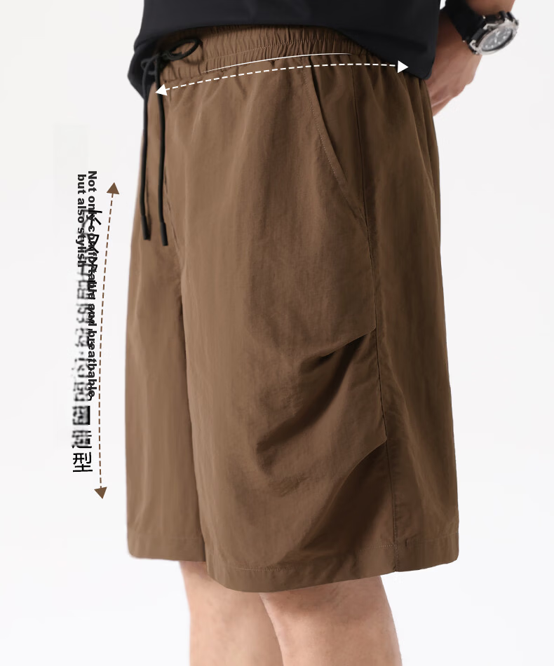 MINISO Paratrooper Cargo Shorts Men Summer Trendy American Style Five-Point Pants Ice Silk Cooling Men's Loose Shorts Z Dark Gray L 23
