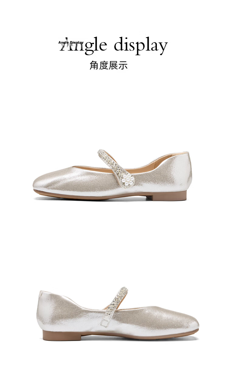 Zhuoshini Dress Single Shoes 2026 New Spring Autumn Qipao French Mary Jane Women's Flat Low Heel Leather Shoes Light Gold 38 19