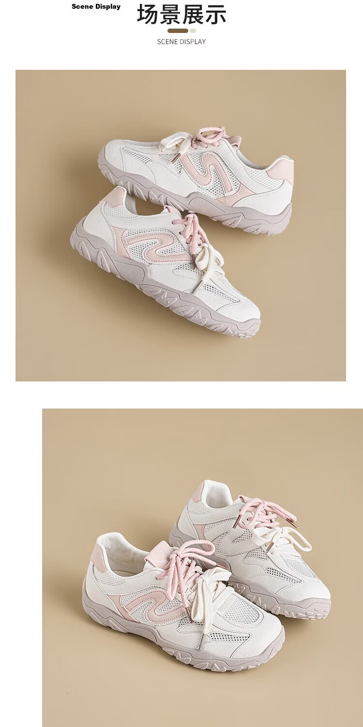 La Chapelle Women's Summer New Mesh Walking Hiking Shoes Women's White Breathable Non-Slip Outdoor Sports Shoes 14