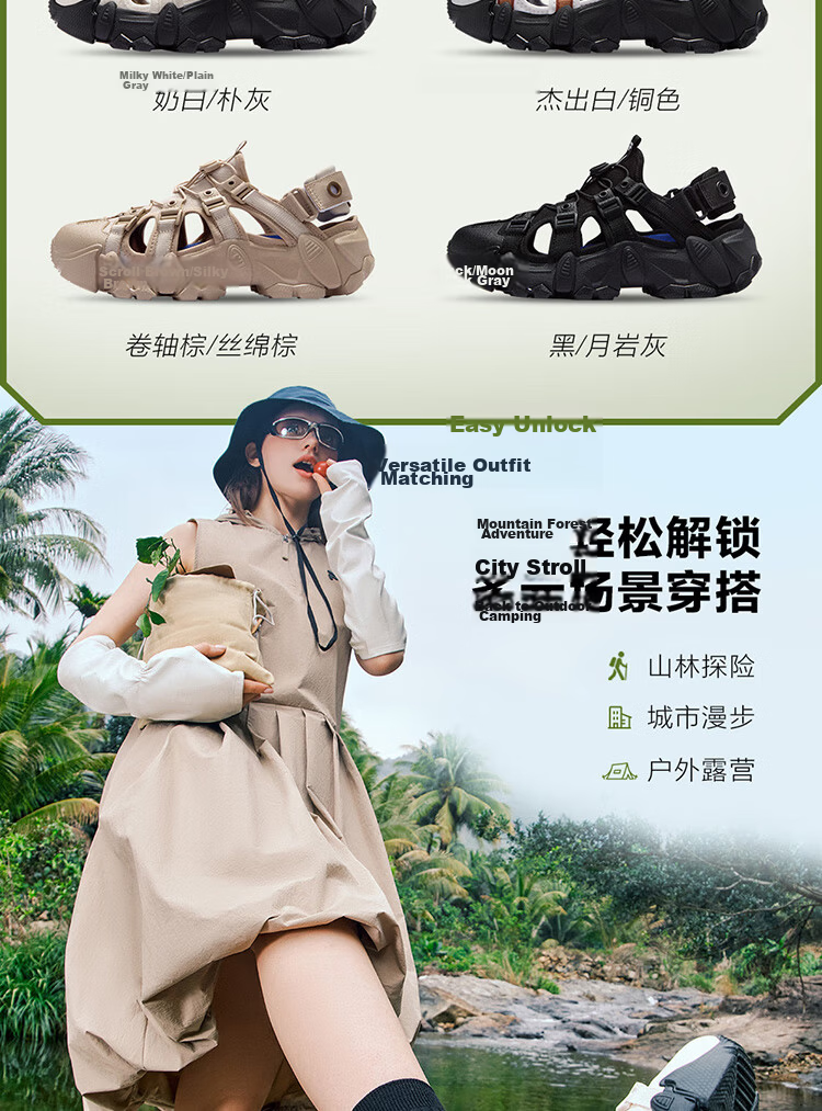 FILA FUSION Women's Breathable Mountain Casual Sports Sandals Summer Versatile 10