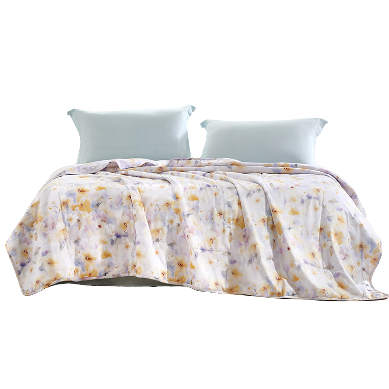 Fuanna Summer Cooling Quilt Machine Washable Seven-Hole Antibacterial Naked Sleep Fiber Air Conditioning Quilt Summer Double Quilt 230x229cm