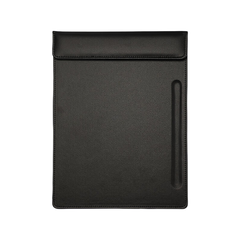 Xuchen Stationery A4 Meeting Clipboard with Pen Slot Black Premium Leather Magnetic Clip Document Folder Business Hotel Office Meeting Writing Pad Customizable