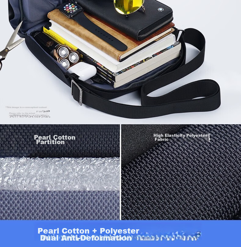 SWICKY Swiss Men's Canvas Shoulder Crossbody Bag Business Casual Handbag New Trendy Hanging Bag 7