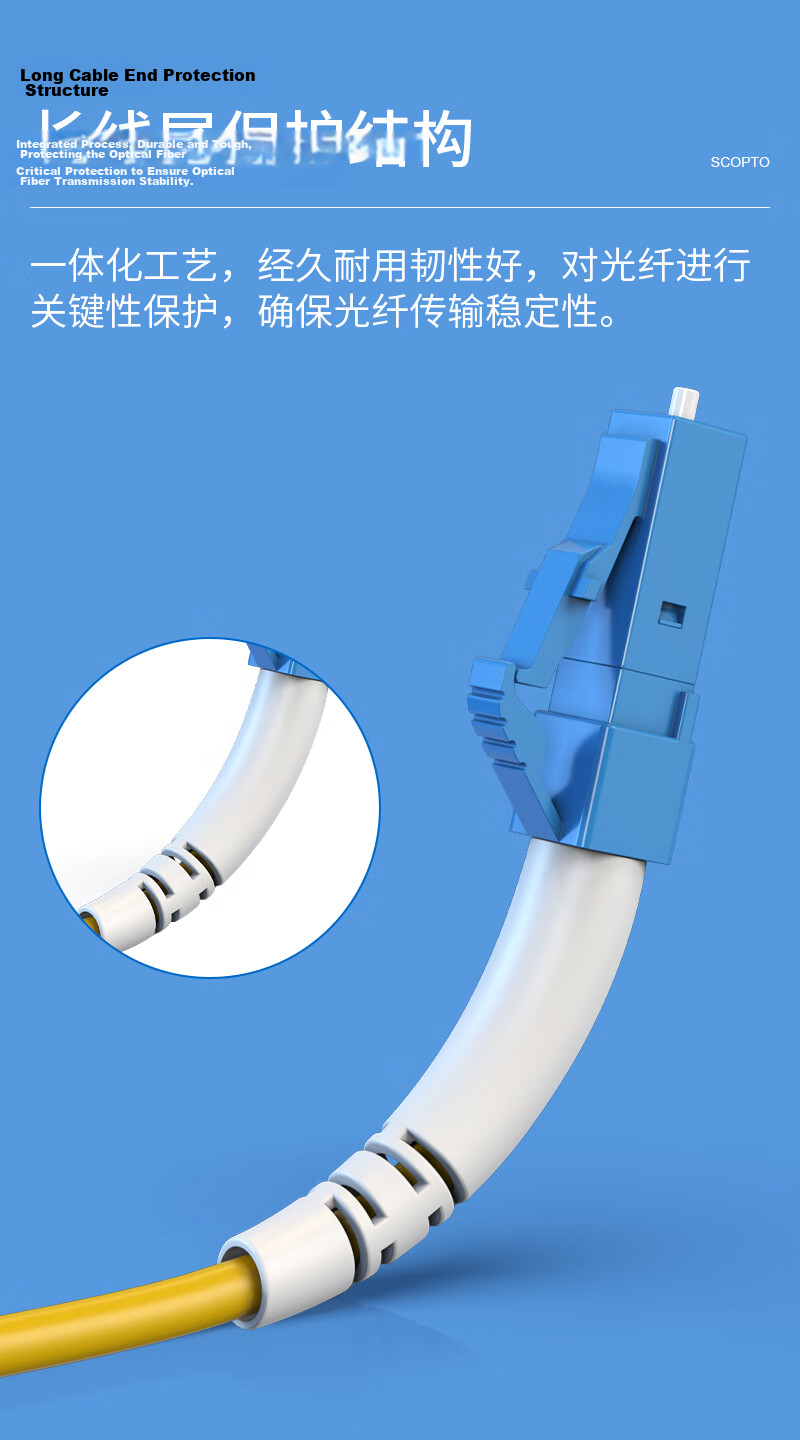 Zhongkeguangdian Single-Mode Fiber Optic Patch Cable, LC-FC Single-Mode Dual-Core, 3 Meters, Duplex Optical Cable Pigtail, UPC Telecom Grade, 9/125μm Fiber Optic Cable, ZK-LC 2