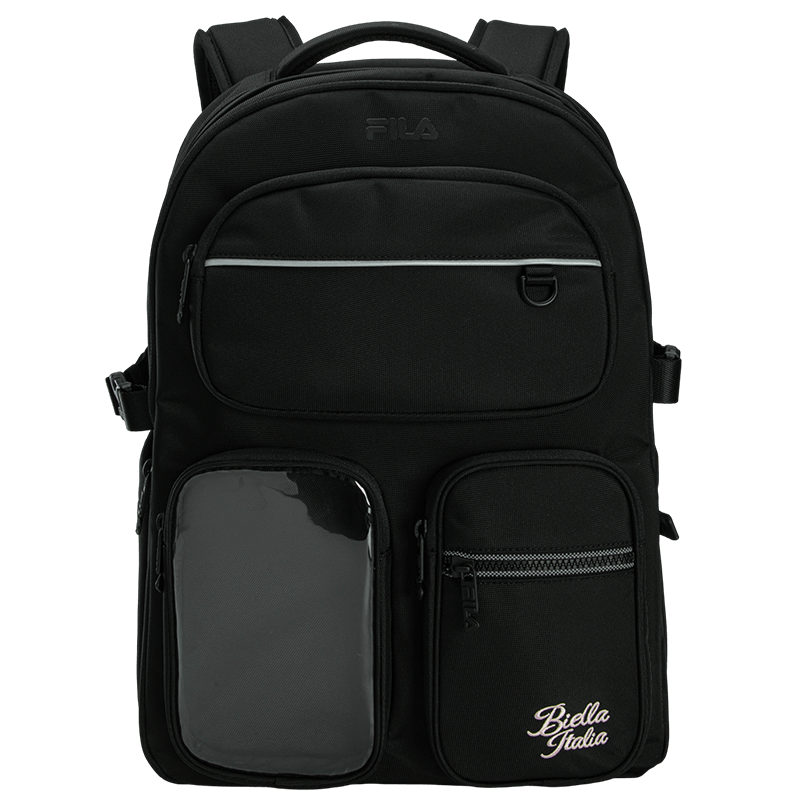 FILA Lightweight Backpack, Official Women's Bag, Fashionable Casual Backpack, Schoolbag, Pain Bag, Multi-Pocket Laptop Bag