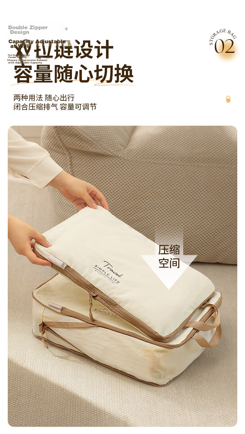 Baicaoyuan Travel Storage Bags Luggage Organizer Underwear Clothes Packing Bags for Travel Business Trip M Size 2 Pieces 6