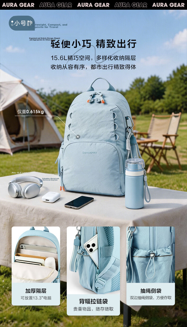 Samsonite Women's Backpack Outdoor Casual Urban Commuter School Bag NY6 Blue New Arrival Back-to-School Gift 6