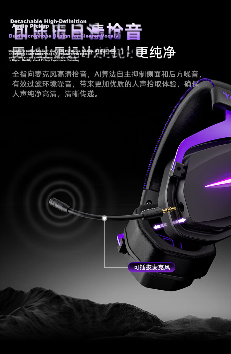 Taidu THS326 Quad-Mode Gaming Headset Bluetooth Wireless Over-Ear 7.1 Ice Cooling Magnetic Ear Cups Wired Esports Delta Operation Fearless FPS Sound Positioning Frostbite Edition 15
