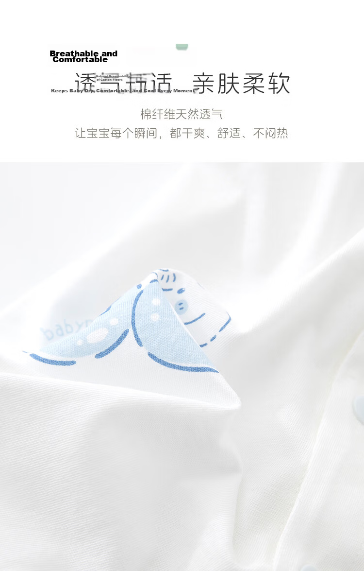 Babyprints Newborn Bodysuit 2-Pack Baby Summer Short Sleeve Romper Soft Cotton Thin Blue 66 6
