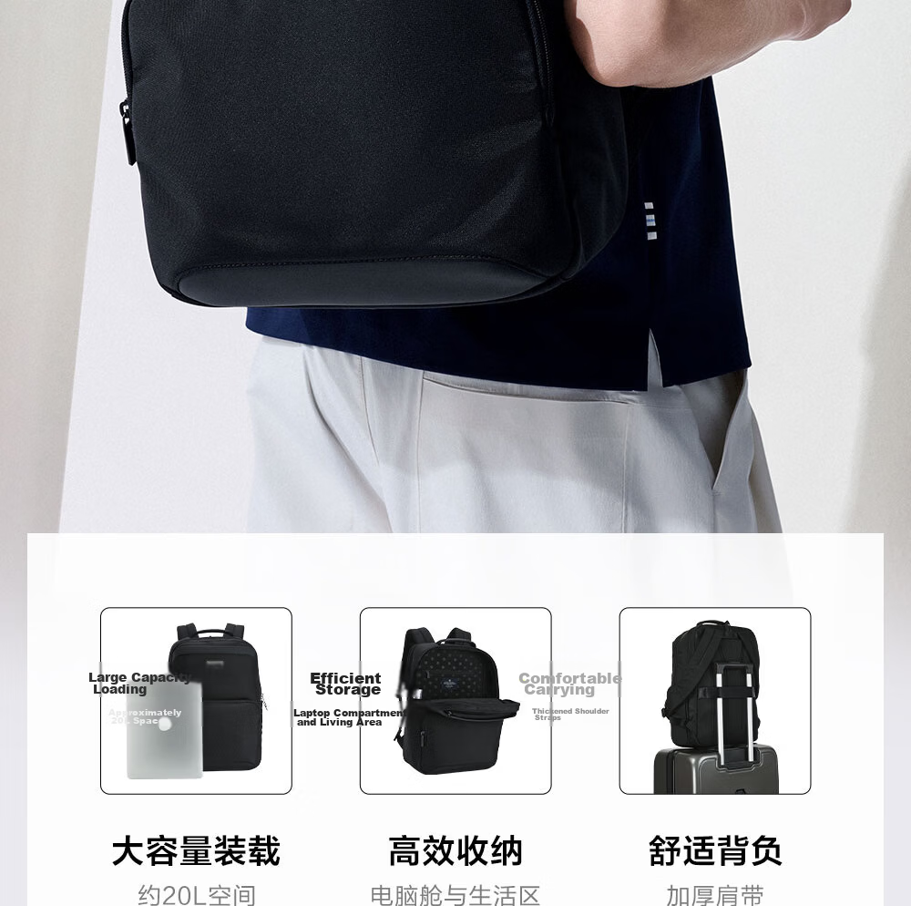 FILA Official Men's Backpack 2026 Fashion Commuter Business Laptop Bag 3