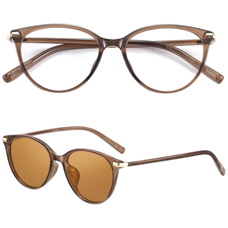 Boshide Sunglasses Photochromic Blue Light Blocking UV Protection Brown Frame