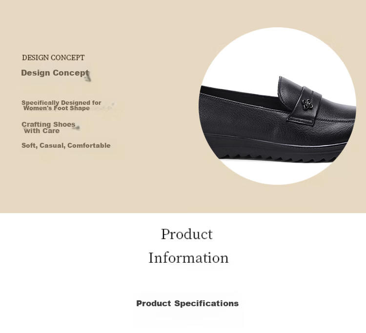 Spider King Women's Loafers Fashion Casual Leather Shoes Comfortable Mom Shoes 09F460 Black Size 38 3