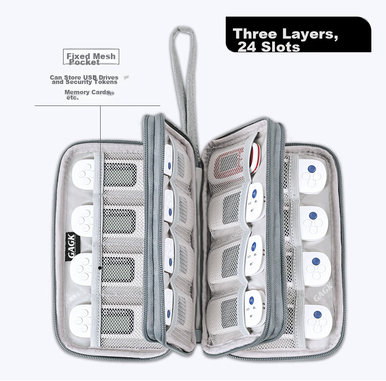 GAGK Corporate Cashier Ukey Waterproof Multi-Compartment USB Drive Storage Bag for 47 USB Drives + 8 Bank Cards 11