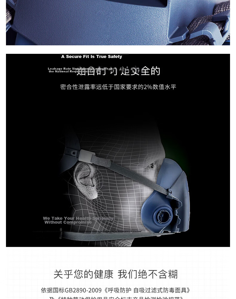 3M 7502 Silicone Half Facepiece Respirator China Version with Accessories Required 1 Piece 2