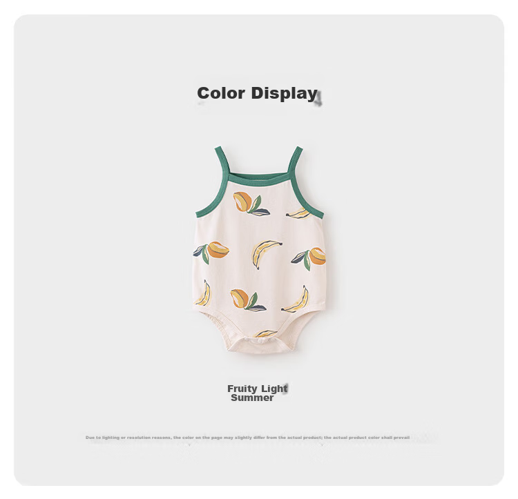 Babylove Baby Sleeveless Romper Summer Thin Cotton Bodysuit Toddler Triangle Jumpsuit Fruit Light Summer 10