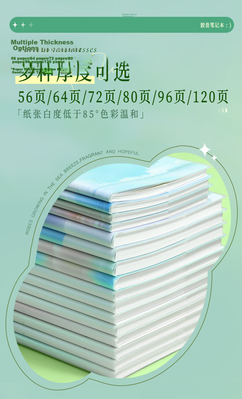 M&G A5 64-Sheet Plastic Cover Notebook Set of 4 JA-803-ZZ Student Exam Diary Error Correction Notebook 7