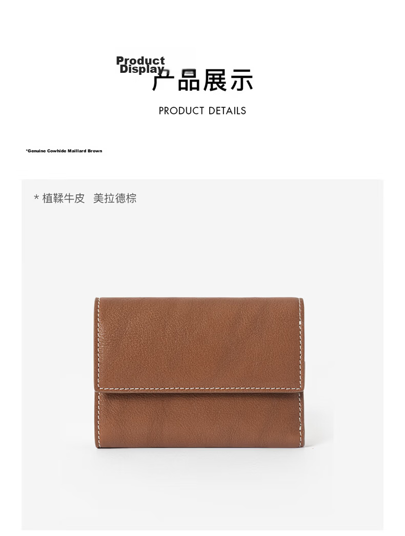 VANESSA HOGAN VH Women's Soft Tanned Cowhide Multi-Card Wallet Coin Purse Birthday Gift for Girlfriend 13