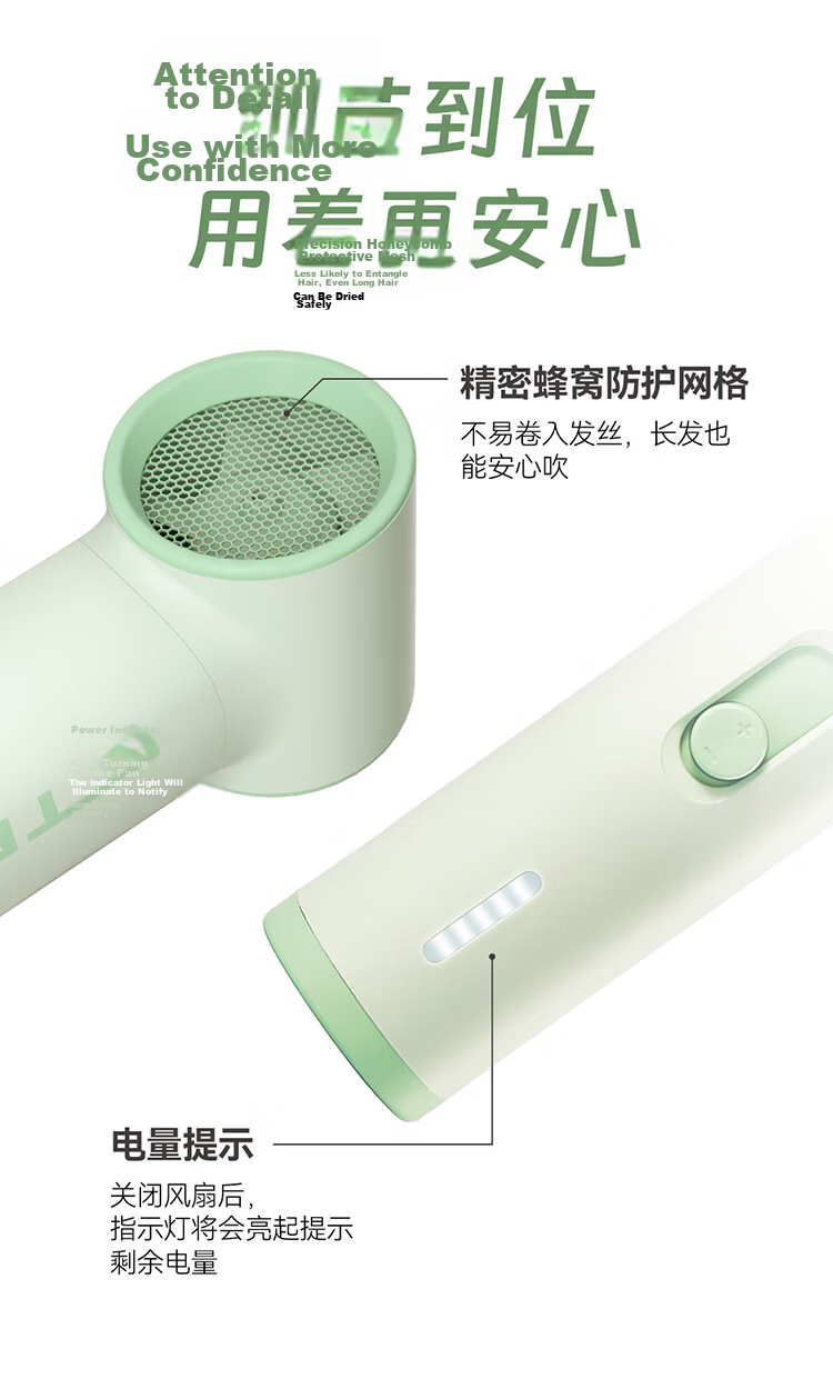 NITECORE NEF01 Lite Handheld Mini Portable Rechargeable Fan Long Battery Life Green 10