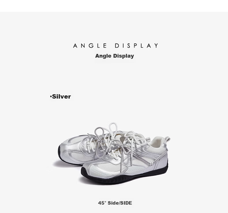 CAMEL Wang Junkai Edition Crescent Moon Trainer 4th Gen Women's Retro Racing Shoes L26A548053 Silver Size 36 44