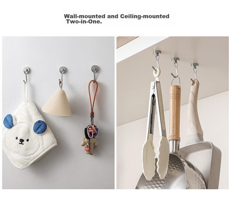 Imakara Strong Magnetic Refrigerator Hook for Kitchen Utensils, No-Drill Hanging Rack for Spoons and Spatulas 5
