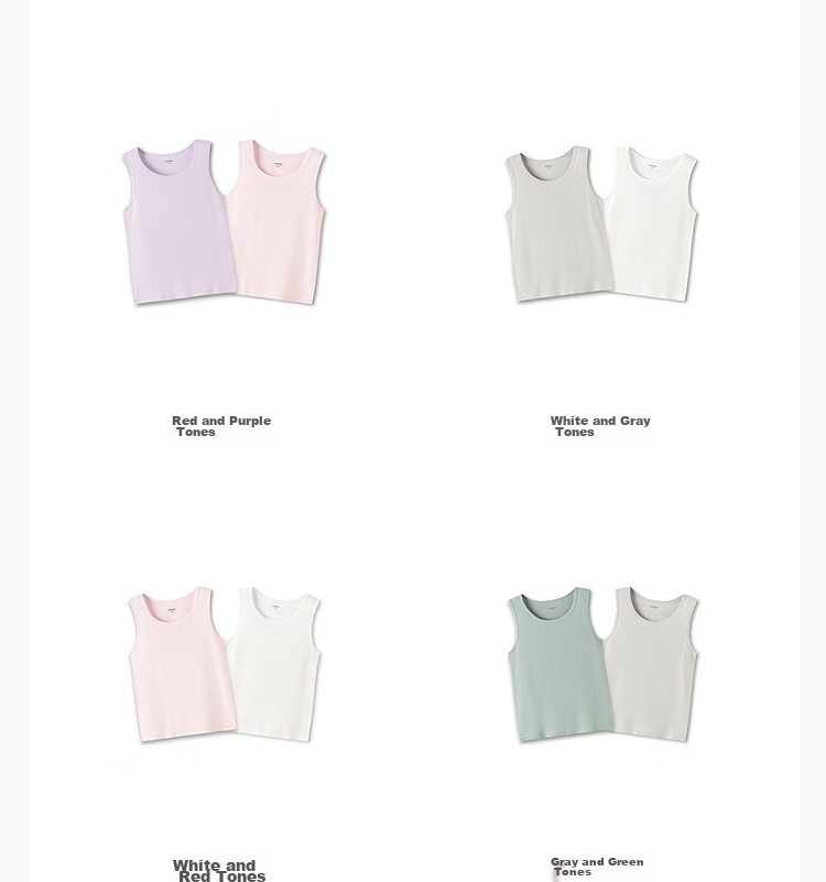 Balabala Kids Vest Boys Girls Base Shirt 2026 New Baby Pure Cotton Sleeveless 2-Pack Soft Skin-Friendly 52