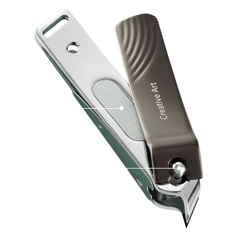 Creative Art Nail Clipper Splash-Proof Slant Precision Large Nail Cutter Cuticle and Hangnail Trimmer Single Pack
