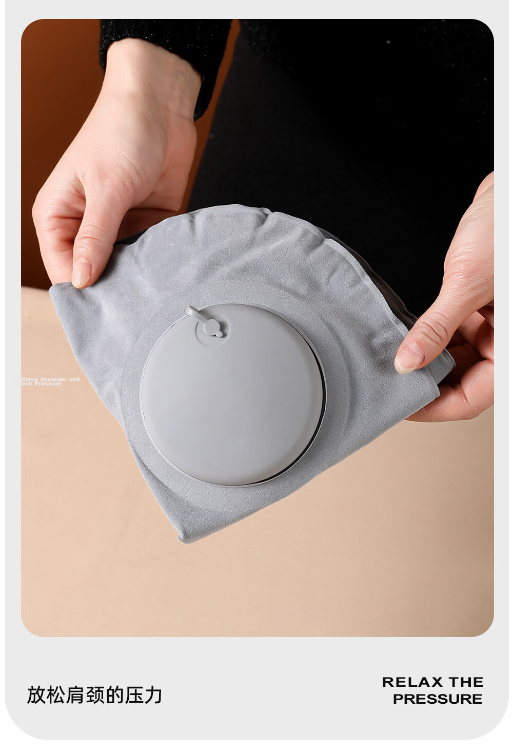 Etravel Inflatable U-Shaped Pillow Press-Type Summer Ice Silk Travel Portable Airplane High-Speed Rail Neck Pillow Pink 7