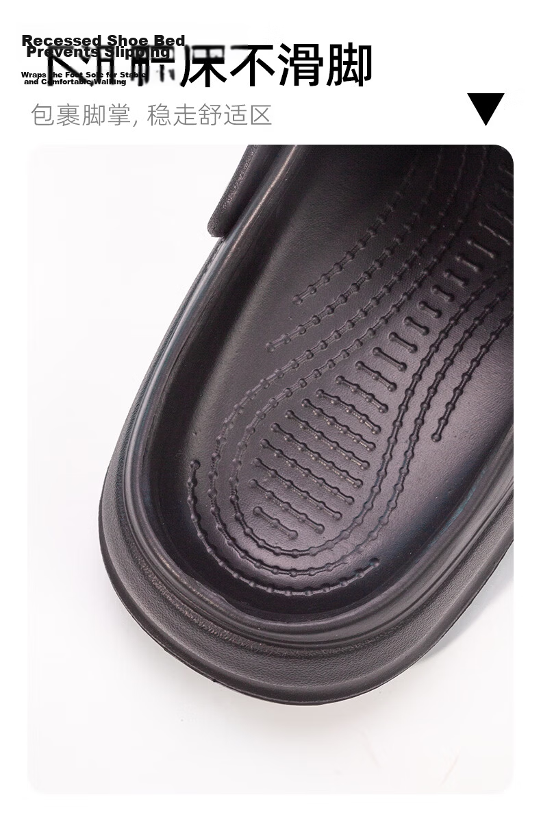Limi Unisex Slip-On Outdoor Non-Slip Sandals Beach Shoes Black Size 40-41 6