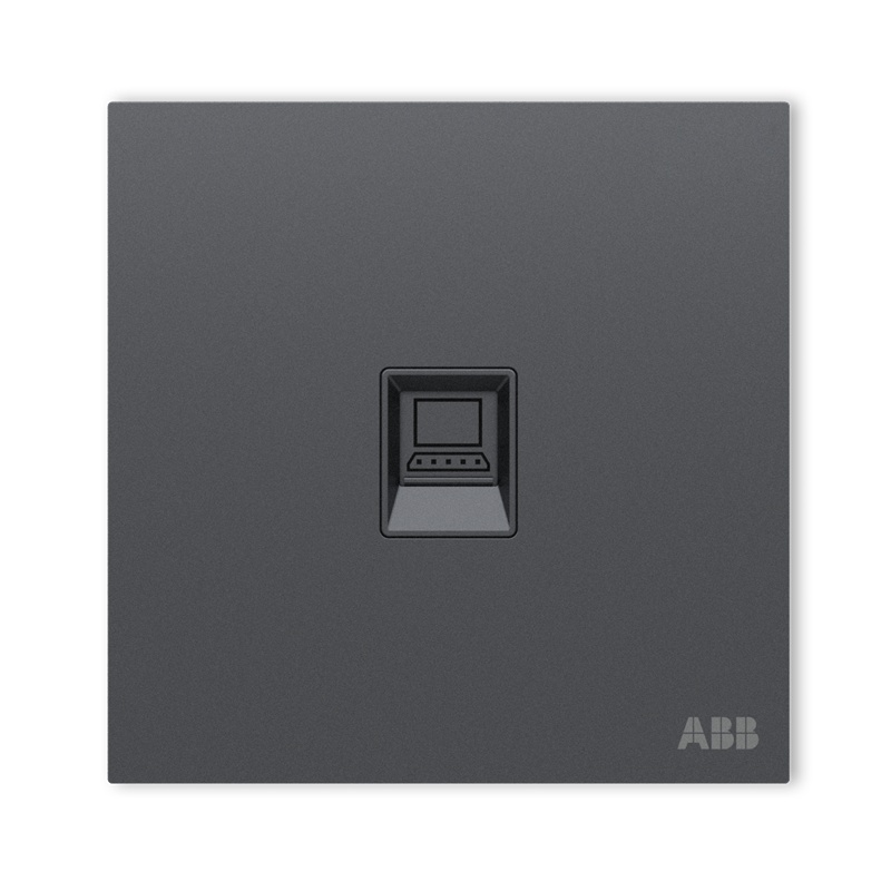 ABB Switch Socket Panel, Yingzhi Series Gray 86-Type Single Network Cable Computer Socket, CA331-MG