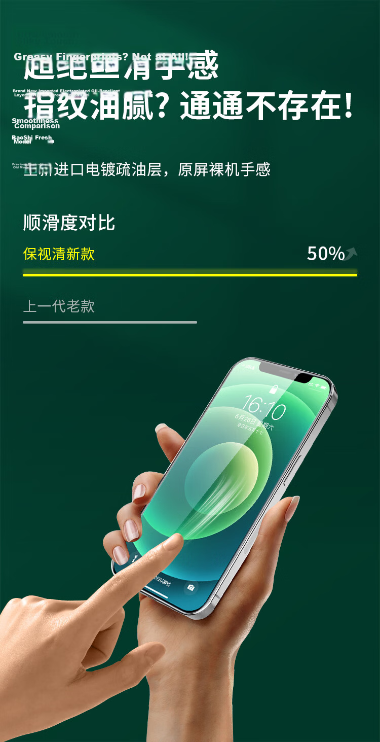 Baoshijing [Strong Blue Light Resistance, Ophthalmic Certification] Tempered Glass Screen Protector for Apple iPhone 12/12 Pro, Blue Light Blocking Eye Protection Film, Dust-Free, Drop Resistant, Anti 10