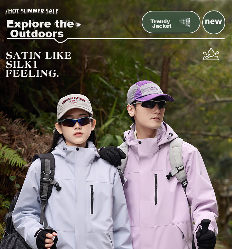 JEEP SPIRIT 3-in-1 Men's Autumn Winter Windproof Waterproof Jacket Outdoor Sports Women's Red 3XL 1
