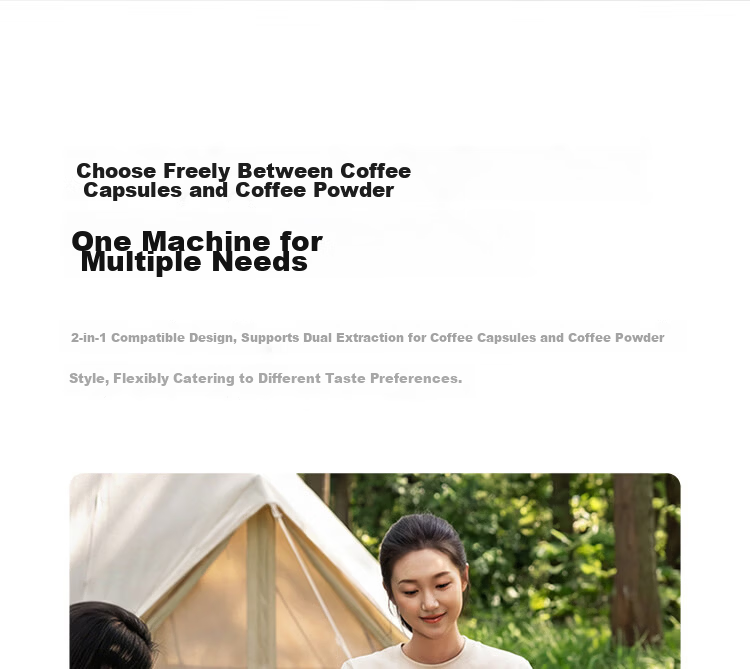 Mijia Xiaomi Portable Coffee Maker Mini Handheld Fully Automatic Capsule and Ground Coffee Machine for Office and Home Outdoor Camping Cold Brew and Hot Brew White with Storage Bag 8