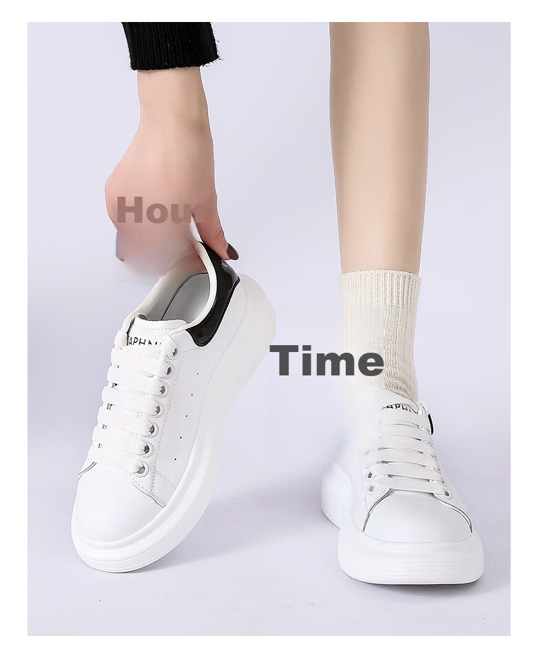 Daphne Popular White Sneakers for Women 2026 Spring New Versatile Sports Casual Shoes White Pink Size 37 6