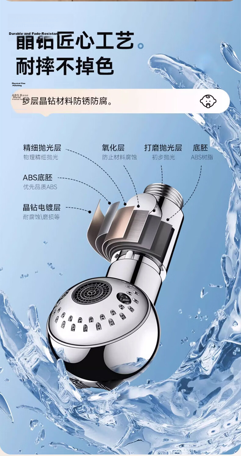 SHIFOO [Germany] Children's Handheld Shower Head Baby Bath Shower Head Two-Mode Water Flow Shower Head 12