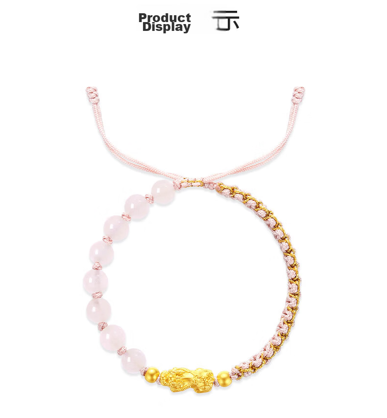 CHOW TAI SENG Gold Pixiu Bracelet for Men and Women, Pure Gold Wealth Beads Couple Bracelet, Birthday Gift for Girlfriend 3