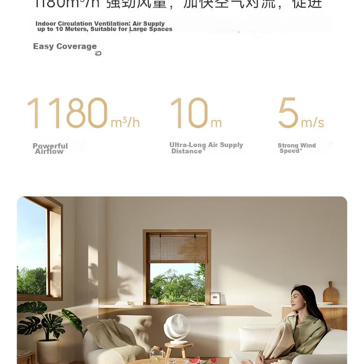 Mijia Xiaomi Mini Handheld Fan DC Inverter Outdoor Portable Neck Hanging Dormitory Rechargeable Fan 40H Long Battery Life 100-Speed Adjustable 7