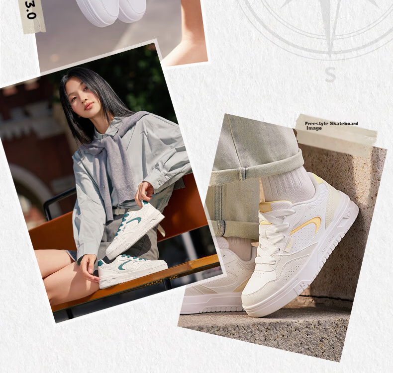 361° Soda Women's Summer Breathable Low-top White Sneakers Lightweight Versatile Casual Shoes 682616618-2 4