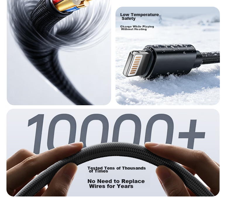 Hisense Apple Charging Cable Type-C to Lightning PD 27W Fast Charging Cable for iPhone 14/13 Pro Max/12/11 Mobile Car Use 1.2m 4
