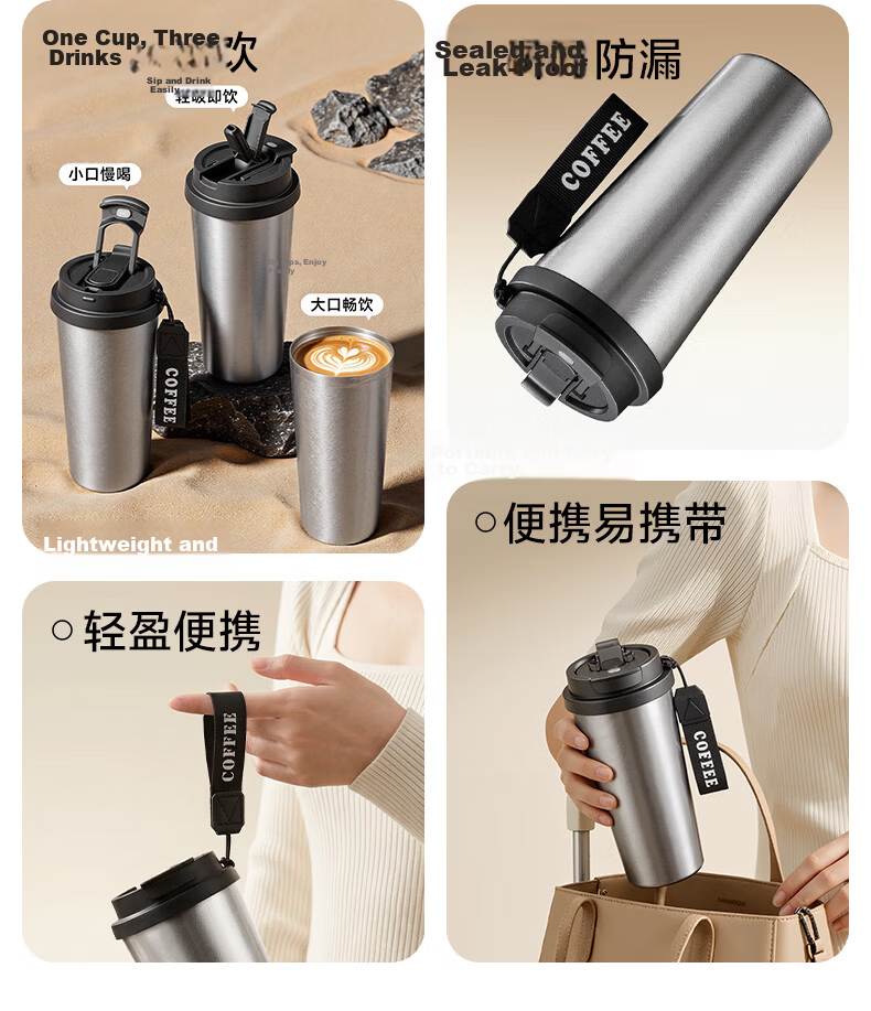 Fanjin Pure Titanium Coffee Thermos Flask Portable Large Capacity Triple-Use Titanium Cup Premium Birthday Gift Souvenir 4