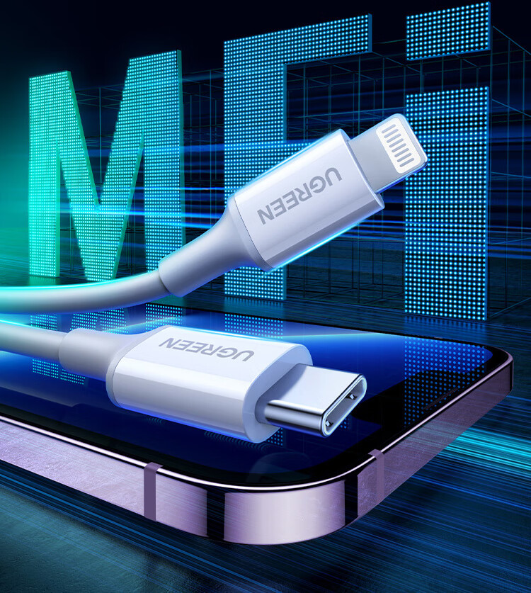 UGREEN [Official MFi Certified] Charging Cable for Apple 14/13, Type-C Data Cable PD30/20W Fast Charging Lightning Interface IPhone Phone 2 Meters 1