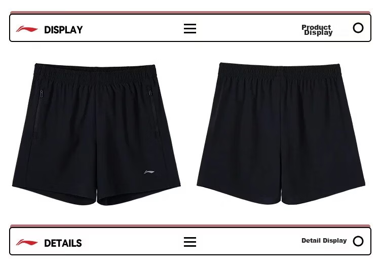 LI-NING Quick-Dry Breathable Women's Sports Shorts Fitness Series Stretch Comfortable Casual Classic Versatile Shorts 4