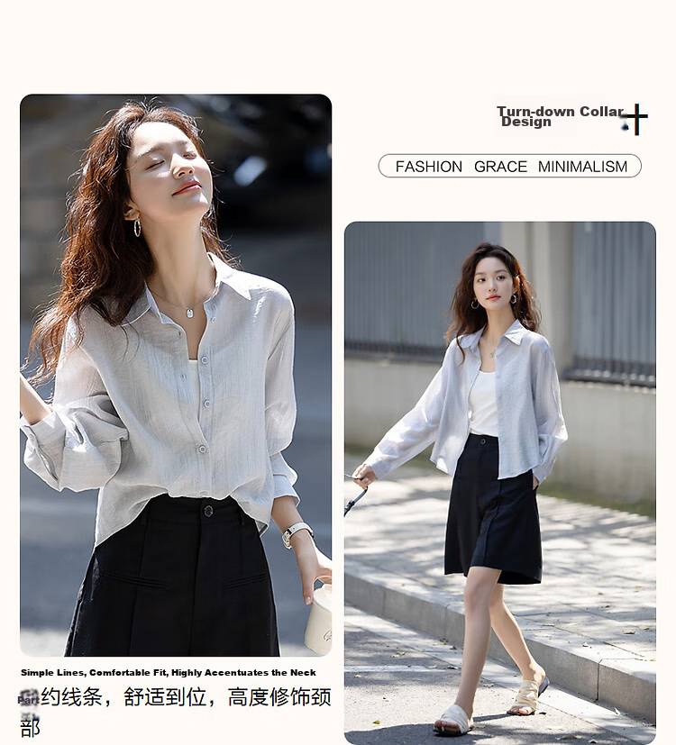 Demana [Light Breath Lyocell] Spring Autumn Smart Style Wind Lapel Long Sleeve Shirt Elegant Airy Blouse Women's Top 6