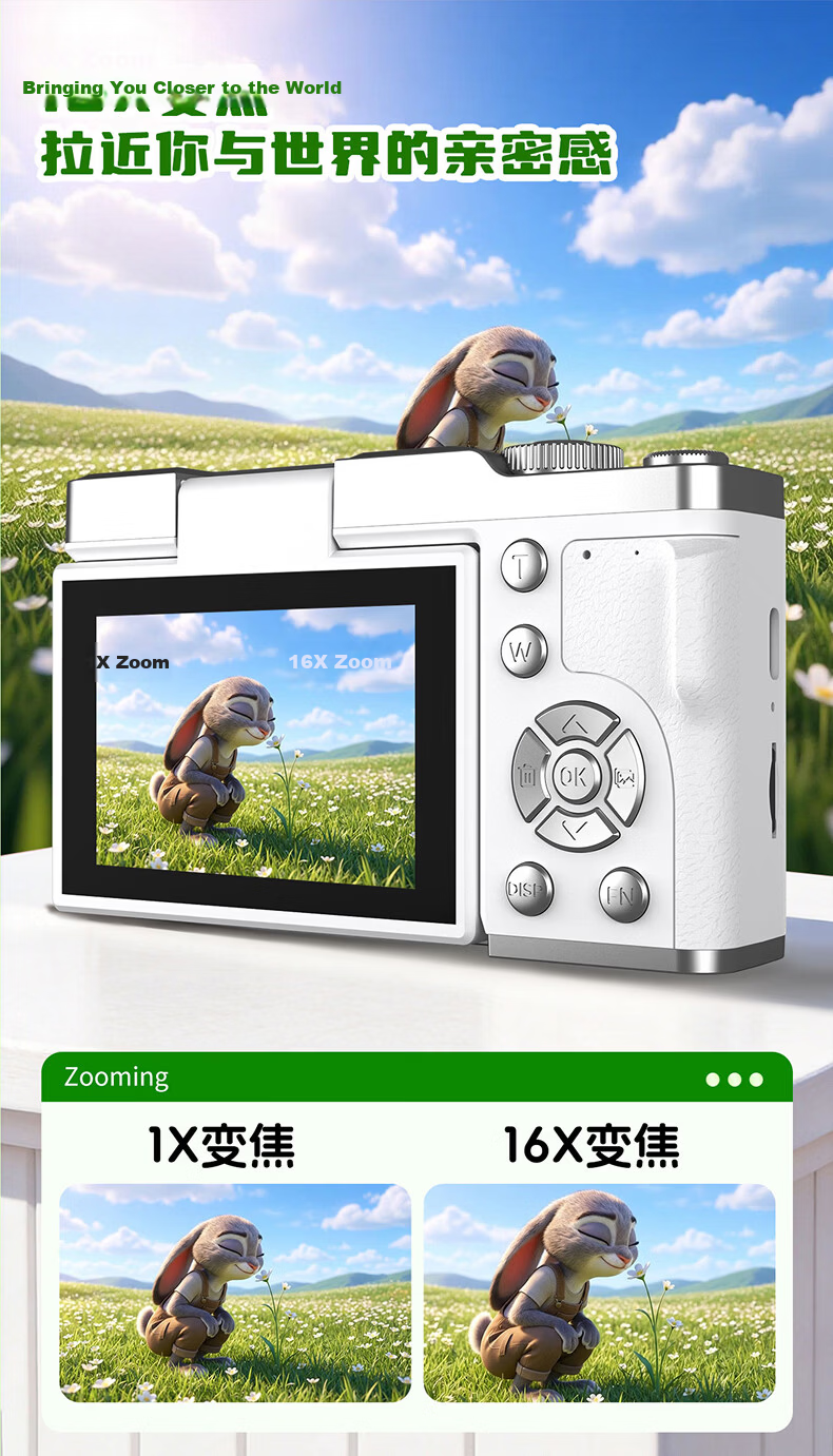 Disney Kids Camera CCD Student HD Digital Camera Girls Camera High Pixel Video Recording 3-6 Years 6-12 Years 7-14 Years Boys Girls Toy Holiday Birthday Gift 10